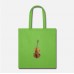 Bass Player Gift Upright Bass Splatter Effect Lime Green Tote Bag